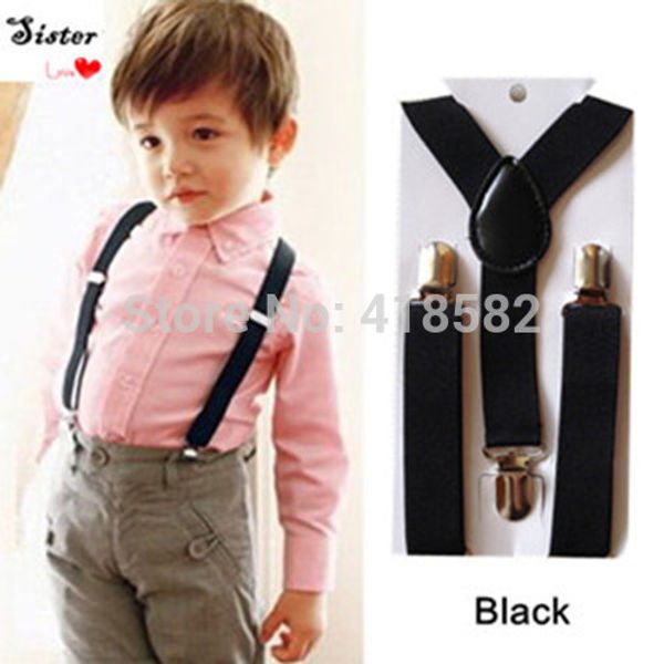 

bd001-s 600 pcs/lot wholesale baby suspenders 2.5cm width kids elastic braces y-back boys suspenders dhl fedex ing, Black;white