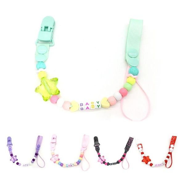 

2020 baby soother beaded pacifier clip chain teether anti-fall clip chain nipple holder for infant
