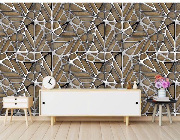 

пользовательский любой размер mural обои stereo 3d art geometry gold постмодерн гостиная спальня фон украшение стена mural обои