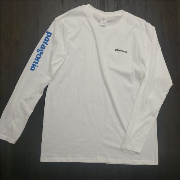 

Spring New Patagonia Letters Print Tshirt for Men Long Sleeved Tops O-neck Fashion Casual Top