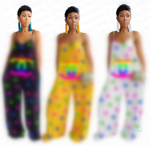 

Женщины Комбинезон Письма Печатные Летние Без Рукавов Onesies Ползунки Мода Свободные Брюки Широкие Брюки Сиамские Брюки Вечерняя Одежда E41309