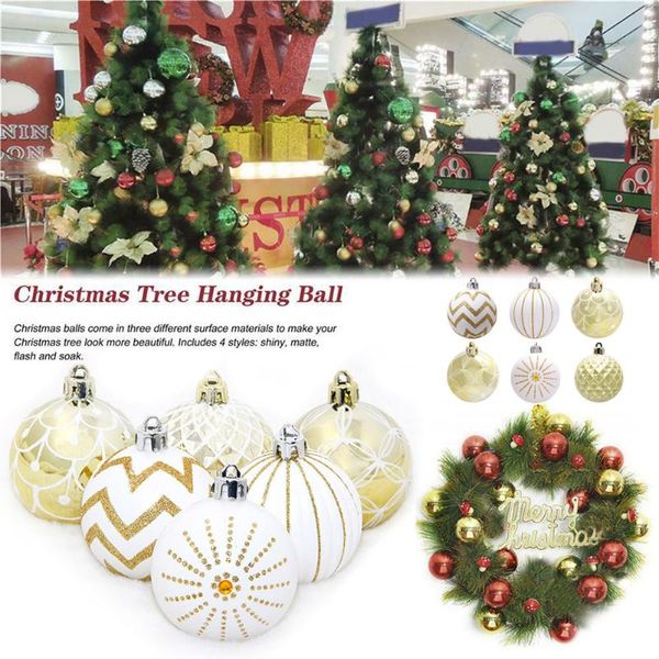 

christmas decorations round bucket painted ball 6cm tree ornaments colored balls 24pcs/30pcs