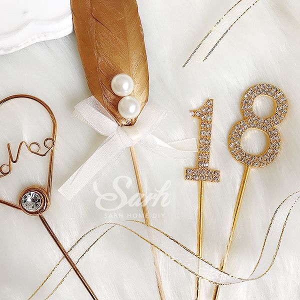 

1pc gold diamond-studded number other event party supplies