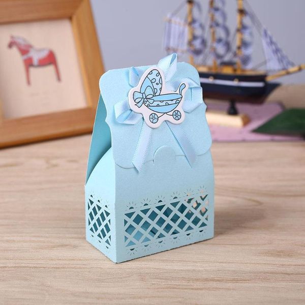 

12pcs baby infant birthday cute hollow laser sculpture baby carriage candy box