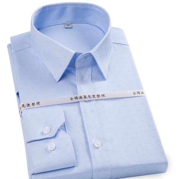 

100% pure cotton brand non-iron formal men dress shirts long sleeve solid color/ striped business office work shirt, White;black
