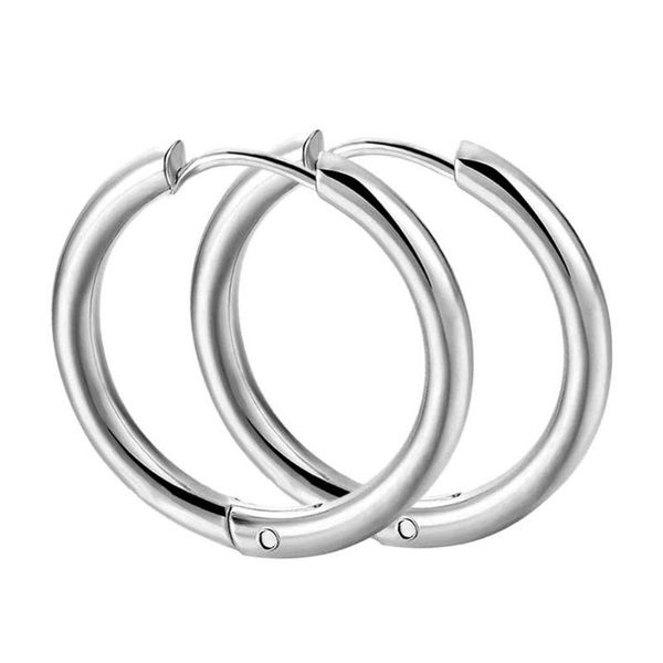 

new 5 pairs stainless steel round earrings men and women circle earrings adjustable fashion simple jewelry y30, Golden;silver