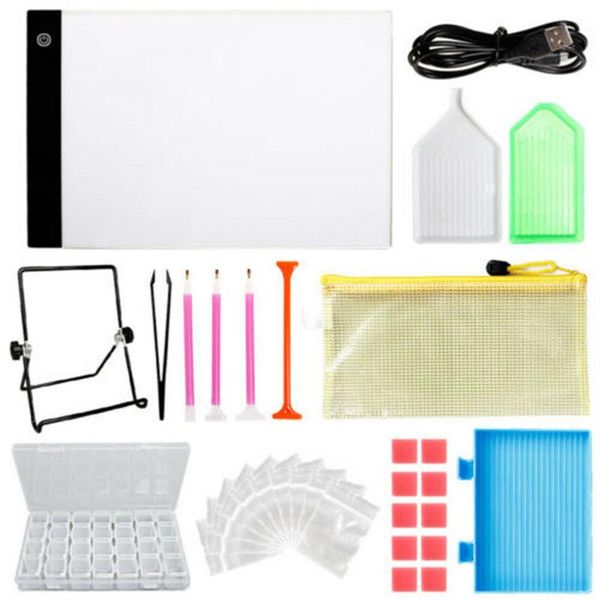 

diy tools set 5d diamond embroidery painting kit aluminium alloy led light pad light board stand holder