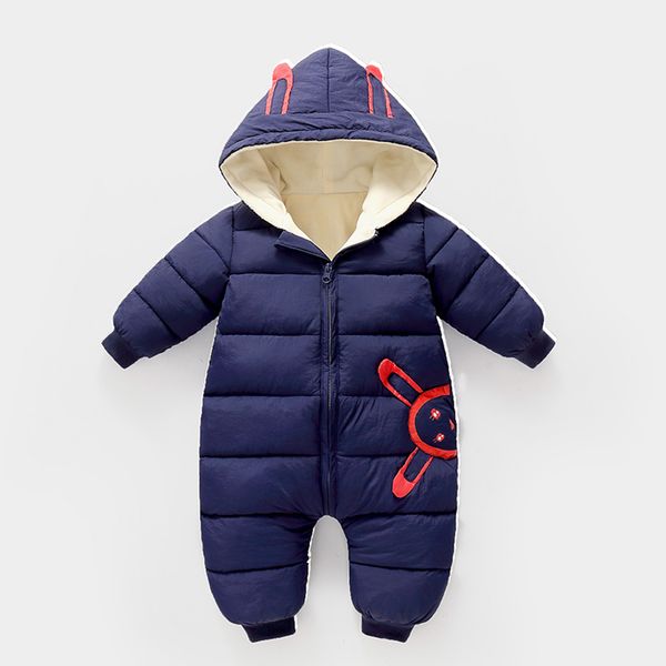 

new born baby clothes hooded cute jumpsuit children winter thick warm romper overalls for newborns long sleeve outfit#g30, Blue