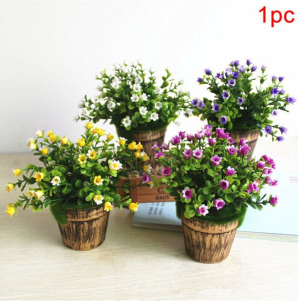 

1pc/set artificial flowers bonsai fake potted flower plant bonsai for balcony office garden home decor