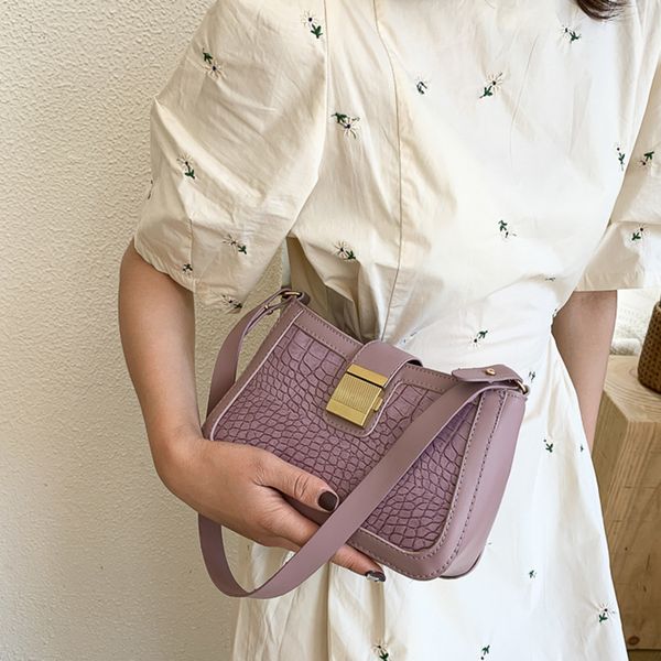 

crocodile pattern shoulder bags for women 2020 pu leather purse and hand bags baguette new
