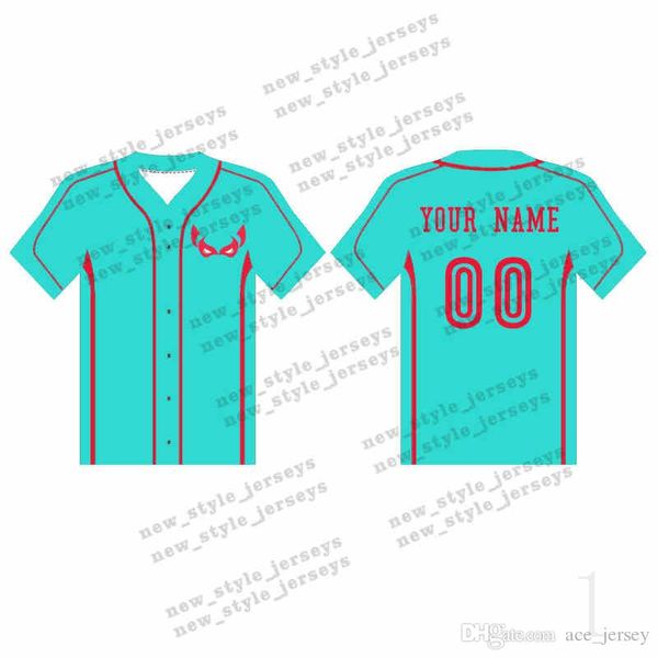 

119MAN Custom Baseball Jerseys Breathable 2019 Men youth Quick Dry Blue white Stitched M-XXXL Green Baseball Jerseys
