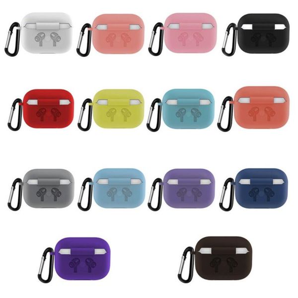 

for airpods pro case three generation silicone protective air pods 3 earphone cases wireless bluetooth headsets covers with hook chain