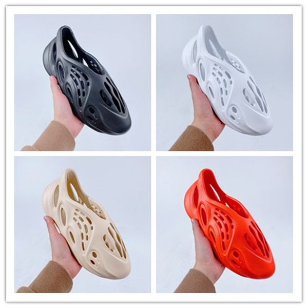 

2020 kanye west foam runner water shoes beach sports slippers sandals hole breathable designer women men casual slip on sneakers 36-44, Black