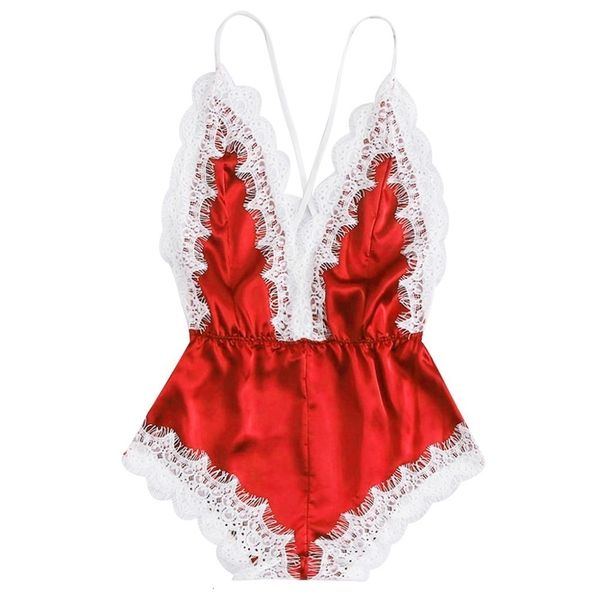 

pajamas nightgowns women lingerie sleepwear nuisette nightwear collar robe satin silk babydoll lace nightclothes lingerie suit, Black;red