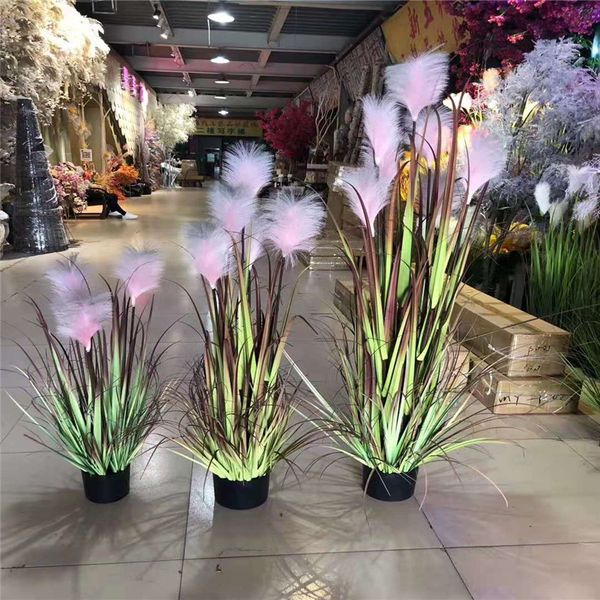 

simulation reed potted home decoration green bonsai onion fake grass large plant bonsai decoration