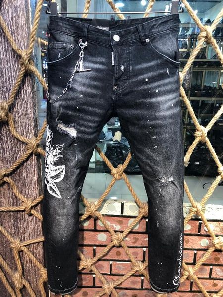 

мужские джинсы дизайнерские брюки рваные мужчины хип-хоп джинсы soldier man тонкий denim straight байкер марка ami мотоцикл джинсы с алмазны, Blue