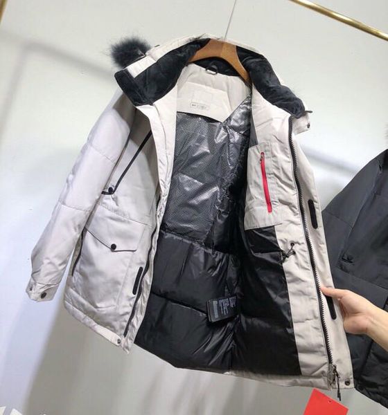 

дизайнер мужской parkas тавра северно мужская толстая теплая куртка белый гусь вниз пальто белый черный мода открытый марка north sport jack, Black