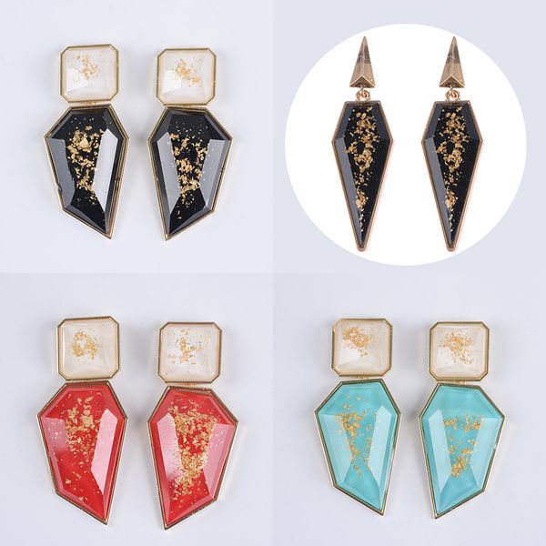 

ppg&pgg fashion jewelry women black resin earring vintage statement bib drop earrings for women jewelry wholesale, Silver