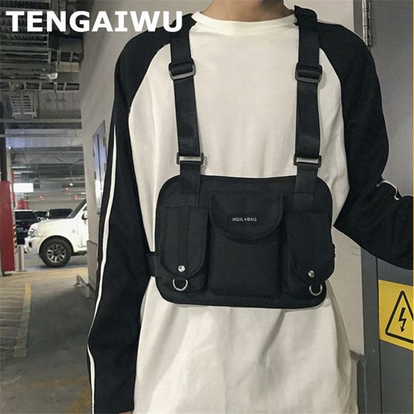 

women and men chest pack bag fashion pure color casual tote outdoor bag canvas handbag zipper messenger messenger bags