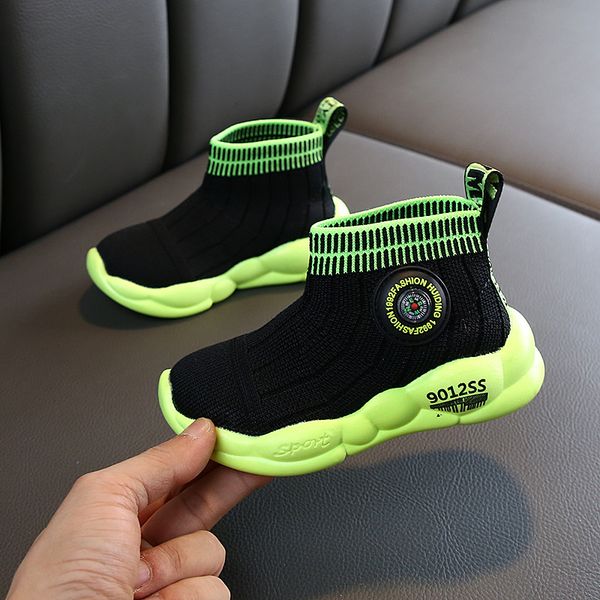 

tenis mesh girls kids boots air rubber mesh sport children boots for girls winter sock sport running toddler baby, Black;grey
