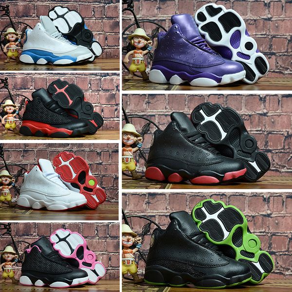 

2018 13 kids shoes children j13s basketball shoes sports shoes youth sneakers for sale size: us11c-3y eu28-35, Black