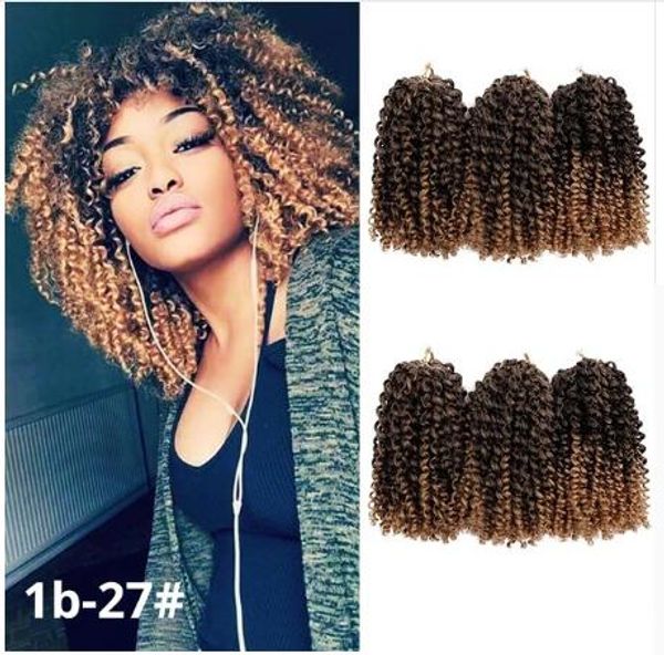 High Quality Curly Crochet Hair Marley Braid Hair Kanekalon Ombre