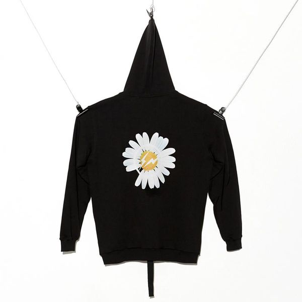 

19fw peaceminusone x fragment daisy hoodies skateboard street black sweatshirts couple oversized coats hooded fashion hip hop hflswy280