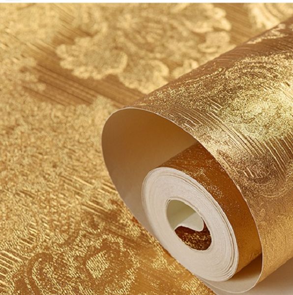 Acquista Carta Da Parati Di Lusso Glitter Oro Impermeabile 3d Carta Da Parati In Pvc Vinile Carta Da Parati Europea 4d Carta Da Parati Di Plastica