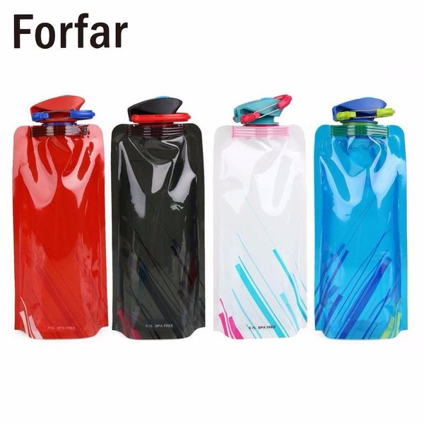 

700ml outdoor sport travel foldable collapsible camping hiking portable drink water bag bottle sports kettle cup