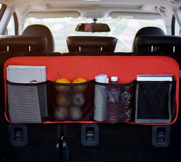 

car trunk back seat organizer bag suv net mesh storage stowing tidying floding pockets trash automobile bags in cars accessories