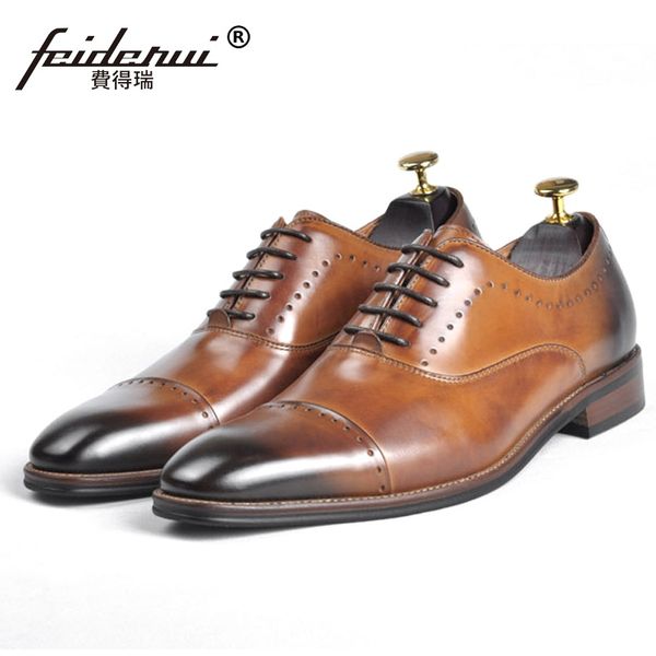 

man handmade formal party wedding shoes genuine leather men's square toe laces cap toe banquet footwear gs146, Black