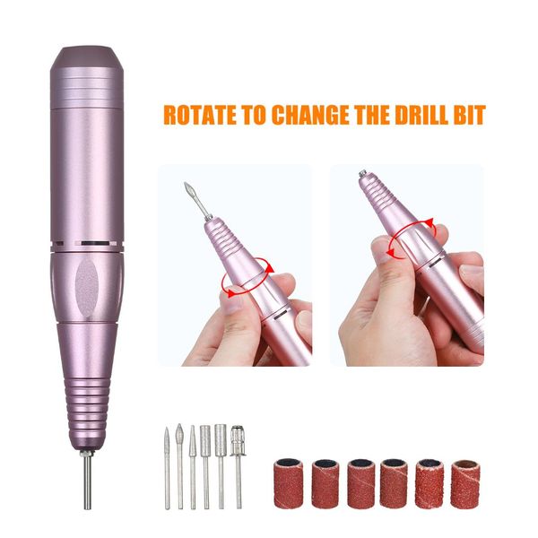 

electric nail drill machine adjustable speed rotate machine for manicure pedicure nail cutter 20000rpm mini portable pen