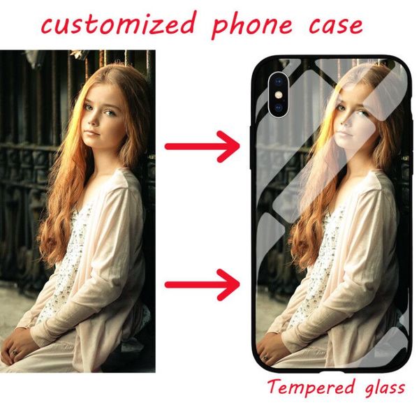 

TPU + закаленное стекло DIY Пользовательские Самостоятельно фото телефона чехол для