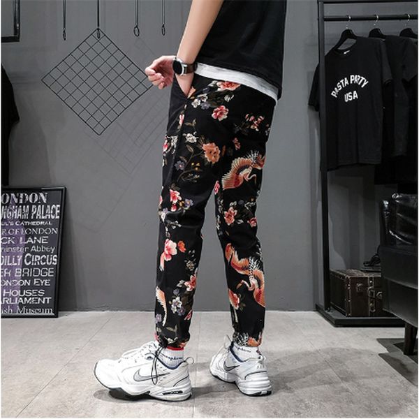 

zogaa 2019 человека новые шаровары для мужчин hip hop casula flat pant мужской midweight шаблон печати щиколоток штаны мужские сыпучие pant, Black