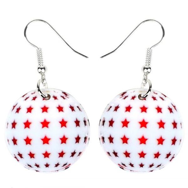 

dangle & chandelier acrylic christmas star ball ornaments earrings drop party decoration jewelry for women girls charms wholesale gift, Silver
