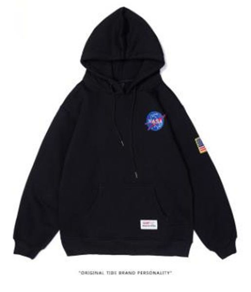 

NASA Mens Trendy Loose Designer Hoodie O-Neck Long Sleeve Male Hoodies Hip Hop Mens Clothing New Arrival