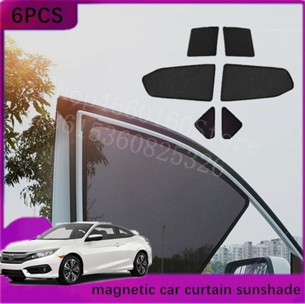 

puou 6pcs high-end custom for civic 2015-18 card type magnetic car curtain sun shade car window shade styling