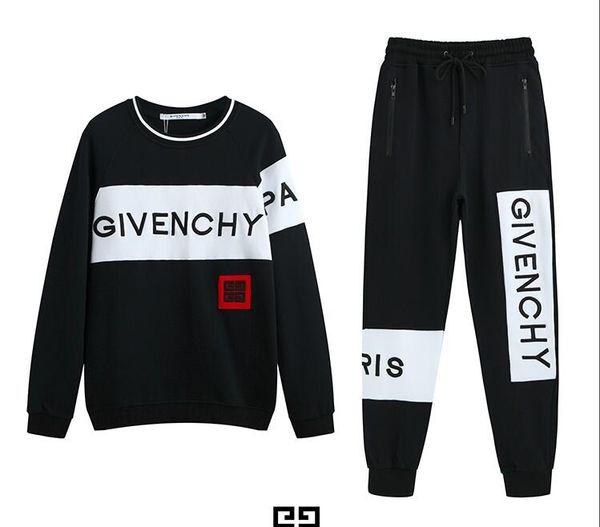 

19givenchy tracksuit fashion mens designer tracksuits suit street popular hip hop men women sweatshirt cotton casual pants, Gray