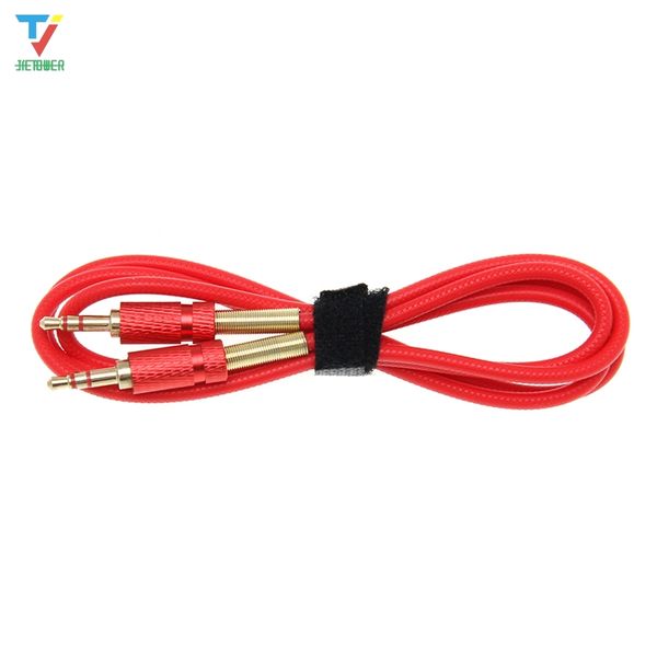 

1m 3.5mm aux male to male audio cable cord gold-plated spring protect protective for phone car speaker