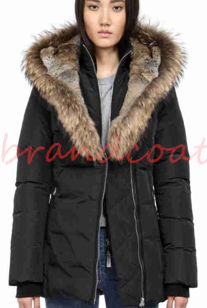 

fashion designer with real fur new arrival sale woman guse chateau black down jacket winter coat parka popular jacket