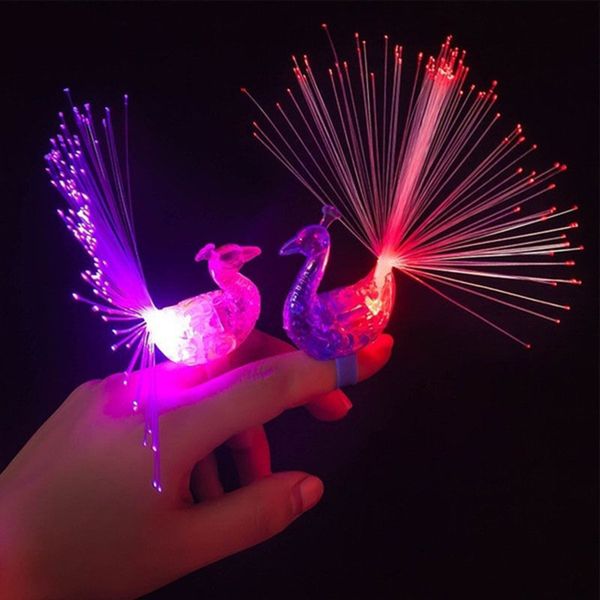 

красочные игрушки luminous peacock 1pc finger светодиодные вверх кольцо партии rave благоприятная гаджеты интеллектуальные игрушки для детей