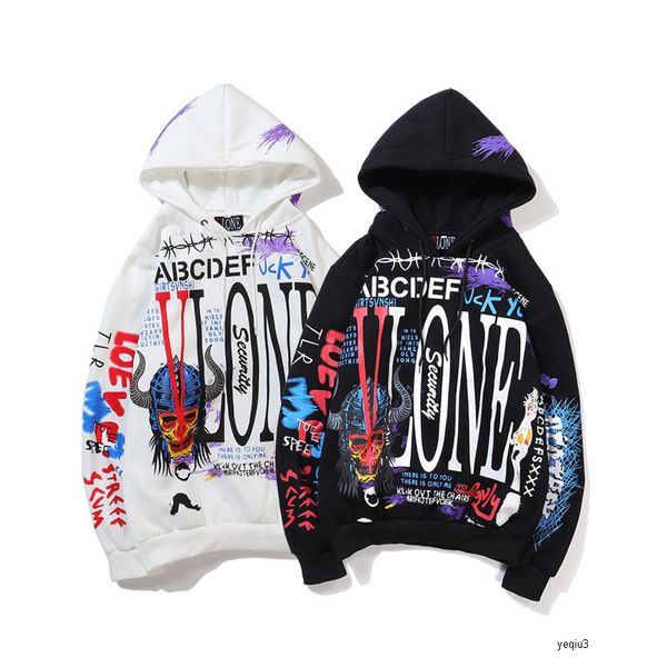 

mens designer hoodie sweatshirts af1 chen guanxi graffiti la limit co-name x teng yuanhao hooded sweater coat men and women couples, Black