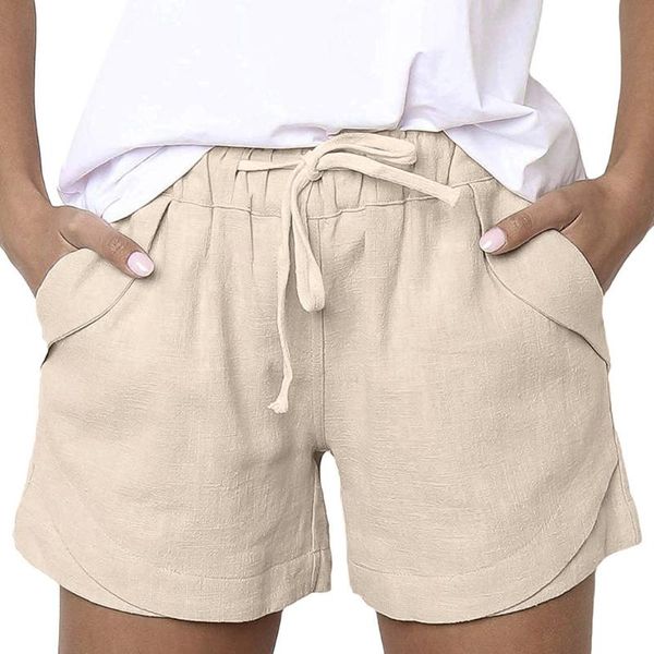 

womail women casual solid color хлопок белье карманы бандаж эластичный пояс шорты на шнуровке женщины повседневные летние шорты apr 11, White;black
