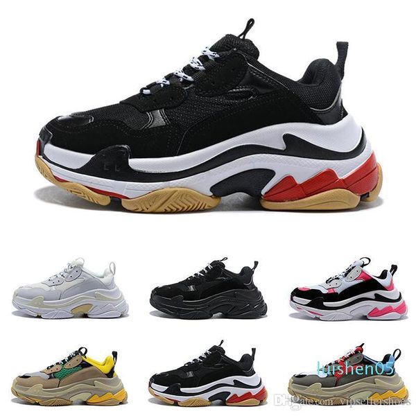 

fashion paris 17fw triple-s sneaker triple s casual dad shoes for men's women beige black ceahp sports designer shoe size 36-45 az03