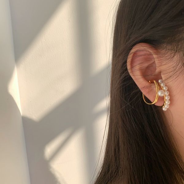 

aomu 2019 new japan trendy natural freshwater pearl asymmetric drop earrings for women fashion geometric irregular pendientes, Silver
