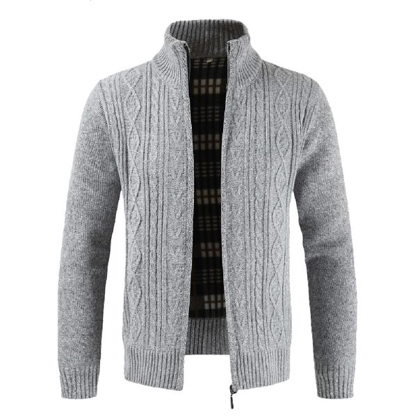 

2018 new men's sweaters autumn winter warm cashmere wool zipper cardigan sweaters man casual knitwear sweatercoat male clothes, White;black