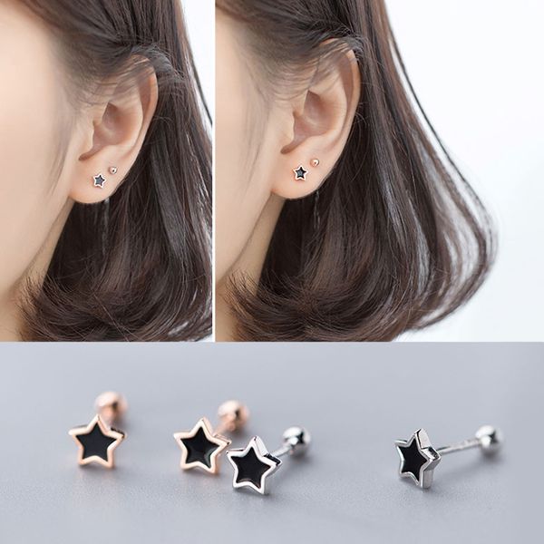 

la monada star earings studs 925 sterling silver fine jewelry minimalist beautiful stud earrings for women silver 925 korean, Golden;silver