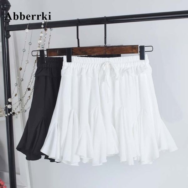 

women high waist pleated skirt fashion chiffon skirt, Black;gray