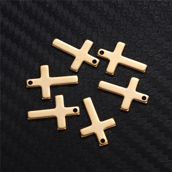

20pcs/lot stainless steel cross charms for bracelet necklace accessories religious catholic christian jewelry making, Bronze;silver