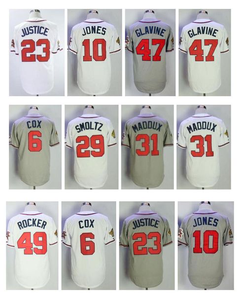 

1995 w patch brave jer ey chipper jone bobby cox david ju tice john moltz greg tom glavine lopez rocker with 30th ba eball jer ey